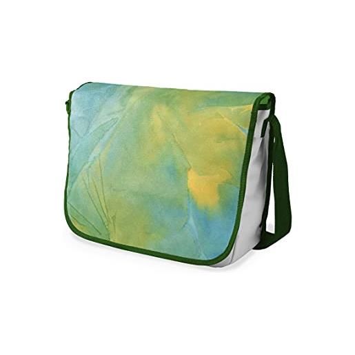 Bonamaison stampate digitalmente borse da scuola messenger con cinturino cachi per ragazze e ragazzi, borse a tracolla per studenti, di nuovo a scuola, dimensioni: 29x36 cm