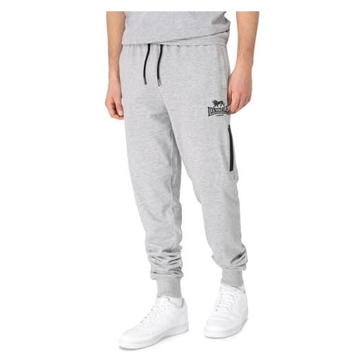 Lonsdale pantaloni da jogging da uomo, vestibilità normale, grinstead, marl grey/black, 3xl