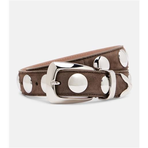 Khaite cintura benny in pelle con borchie