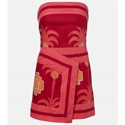 Johanna Ortiz abito corto raiz in cotone con stampa