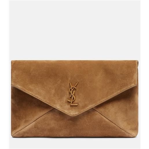 Saint Laurent clutch cassandre large in suede
