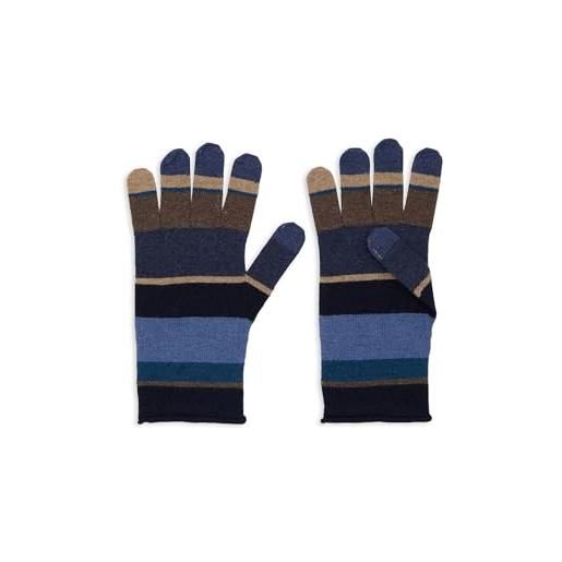 Gallo blu e guanti da donna con strisce multicolori, royal/corda, taglia unica