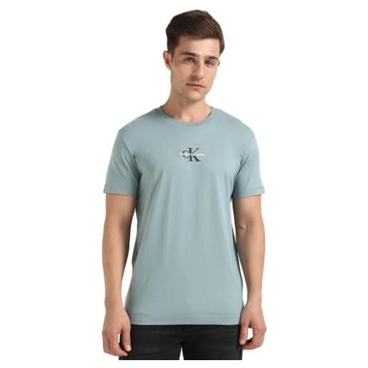 Calvin Klein monologo tee j30j325649, maglietta a maniche corte, uomo, grigio (lead), l