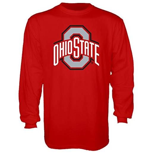 Blue 84 the blue brand ncaa ohio state buckeyes mens manica lunga t shirt team color icon, ohio state buckeyes rosso, m