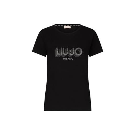 Liu Jo t-shirt con strass ta5214 (it, testo, m, regular, regular, camelia rose)