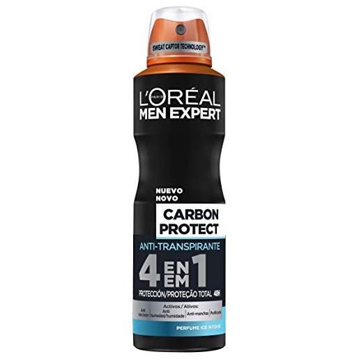 L'ORÉAL l'oreal paris men expert deo spray carbon rietichettato 150 ml - set di 6