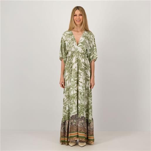 Carlotta Neri abito lungo fantasia a kaftano