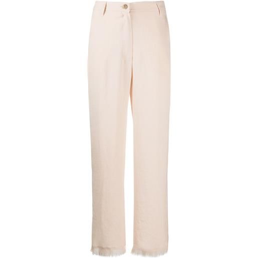 Nanushka pantaloni taglio straight theo - creme
