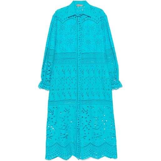 Ermanno Scervino abito midi in pizzo sangallo - blu