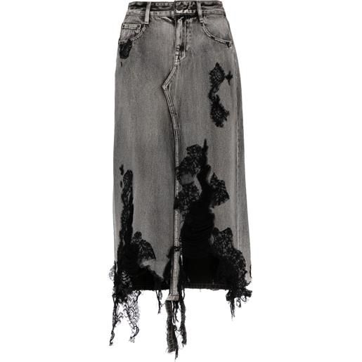 JNBY gonna lunga denim con design patchwork - nero
