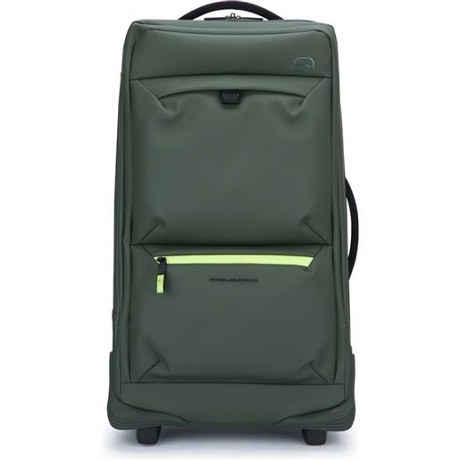 PIQUADRO trolley con logo goffrato - verde