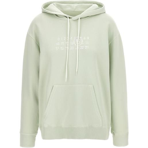 MM6 Maison Margiela felpa con cappuccio e grafica numerica - verde