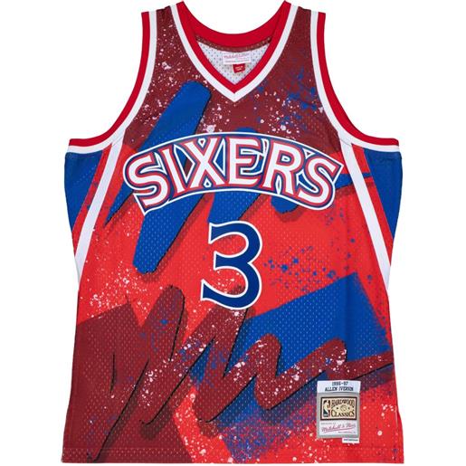 Mitchell & Ness x nba top swingman 76ers 1996 allen iverson hyper hoops - rosso