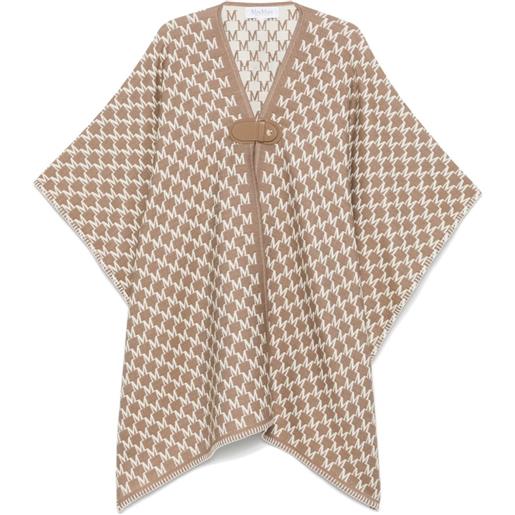 Max Mara mantella con monogramma - marrone