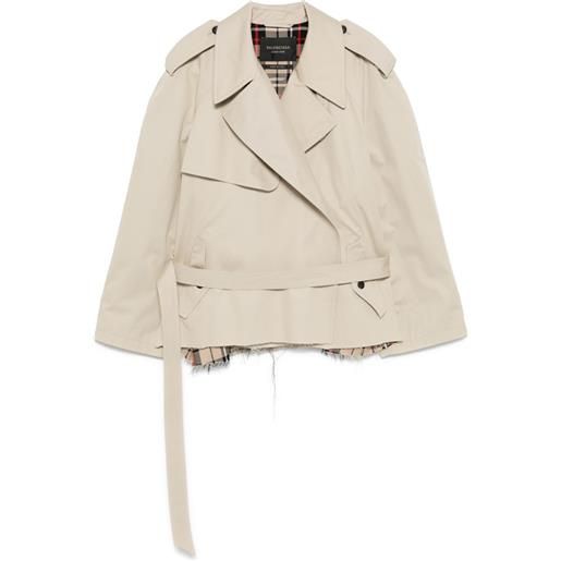 Balenciaga trench crop - toni neutri