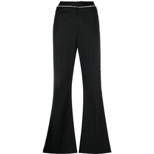 Dodo Bar Or pantaloni mark con decorazione di cristalli - nero
