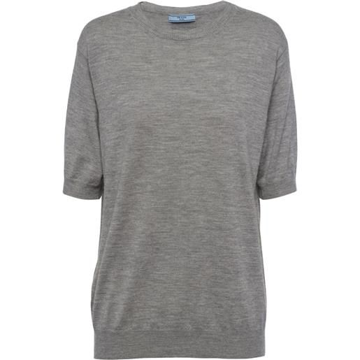 Prada top con logo - grigio