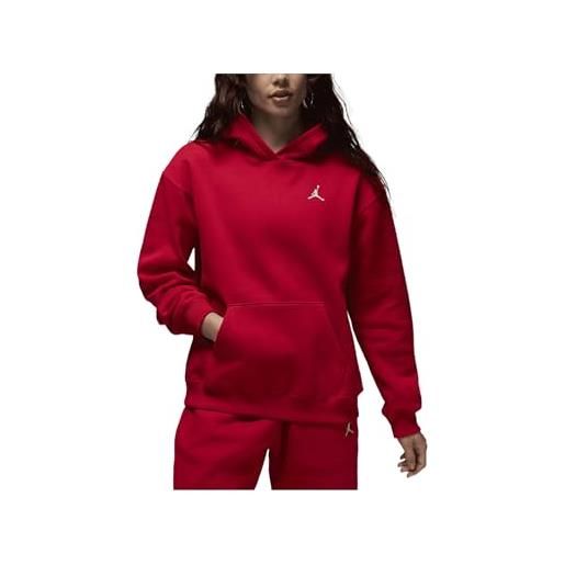 NIKE jordan brooklyn fv7071-687, felpa con cappuccio da donna in pile, colore rosso e bianco, gym rosso/bianco, large