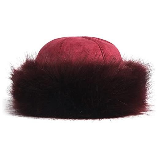 DongBao cappello invernale da donna cappello da esterno in pelliccia sintetica cappello da cosacco russo per caccia, sci, corsa, berretto caldo da donna, regalo di natale