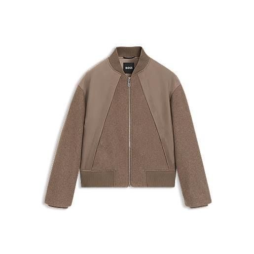 BOSS bomber in tessuti misti, marrone chiaro