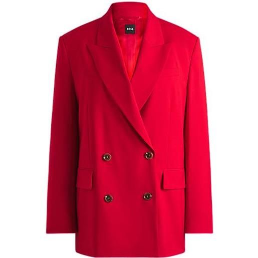 BOSS blazer a doppiopetto dal taglio oversize in lana vergine, rosso
