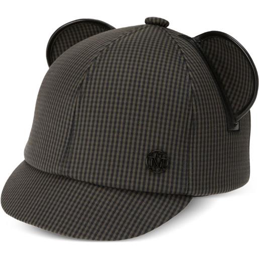 Maison Michel cappello a quadri - marrone