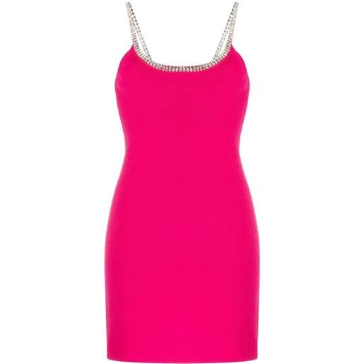 Rabanne abito corto con strass - rosa