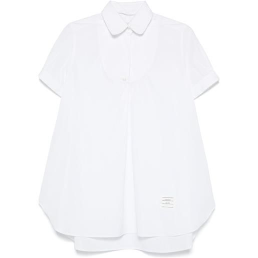 Thom Browne tunica in popeline con pettorina - bianco