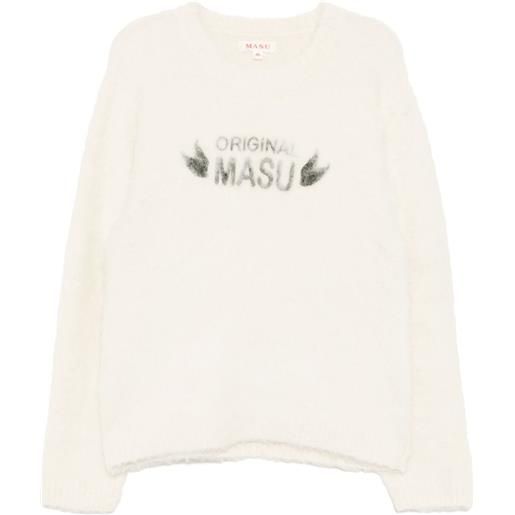 MASU maglione original masu con finitura spazzolata - bianco