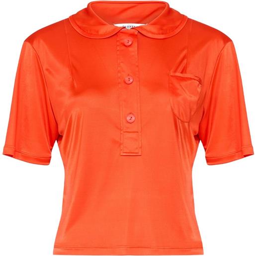 Maison Margiela polo in raso - arancione