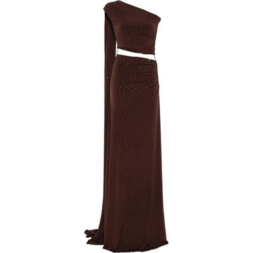 NISSA abito lungo con strass - marrone