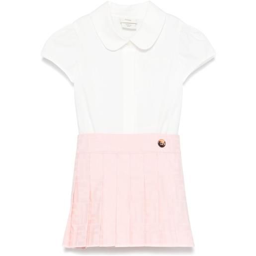 Fendi Kids set camicia e gonna plissettata - bianco