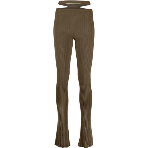 ANDREĀDAMO pantaloni skinny a coste - verde