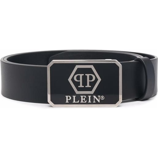 Philipp Plein cintura con logo - nero