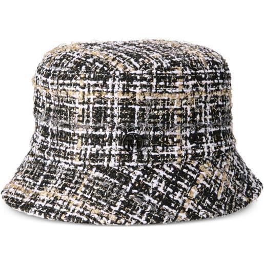 Maison Michel cappello bucket in tweed - nero