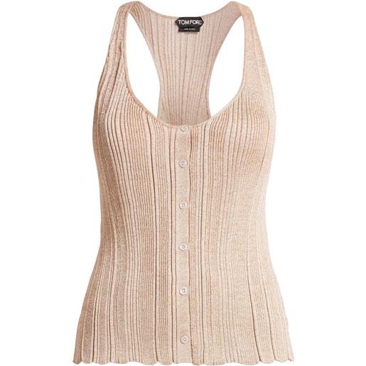 TOM FORD top bikini con dettaglio lamé - toni neutri