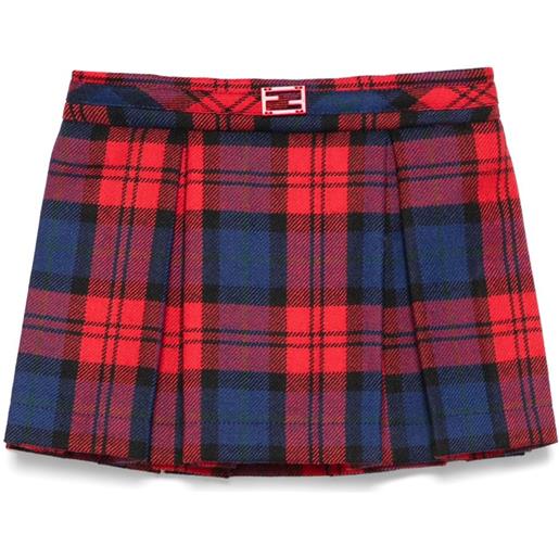 Fendi Kids minigonna a quadri - rosso