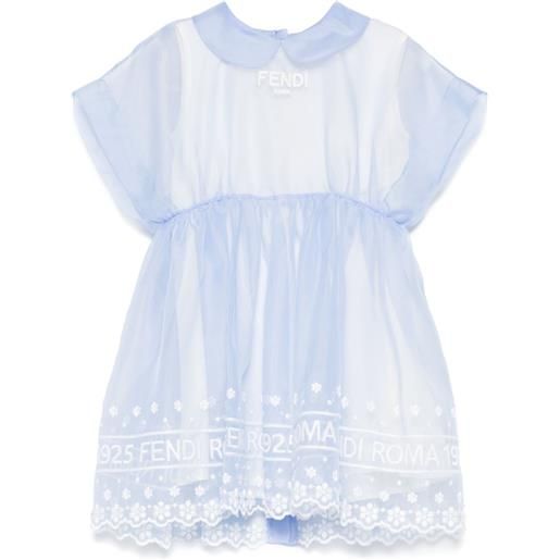 Fendi Kids abito in seta - blu
