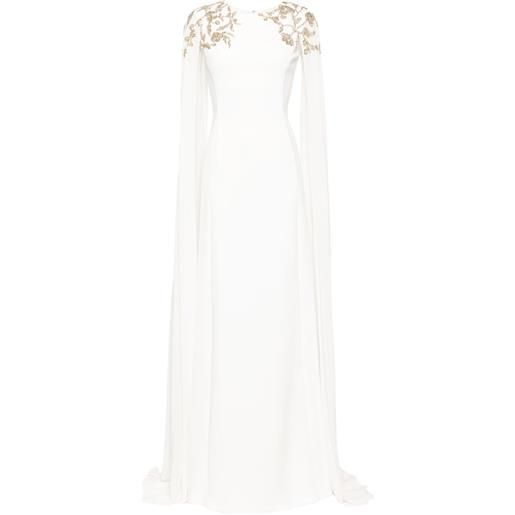 Saiid Kobeisy caftano in crêpe con decorazione - bianco