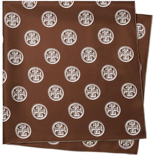 Tory Burch pareo in seta con stampa - marrone