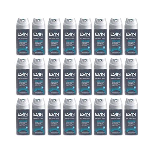 EVIN homme | 24 deodoranti uomo spray, fragranza zenzero e labdano, durata 24h, 150 ml