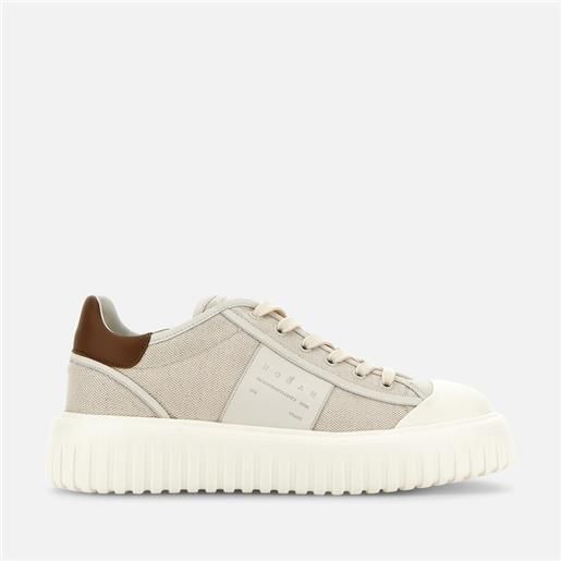 Hogan uomo maxi sneaker, marrone, panna (taglia 8)