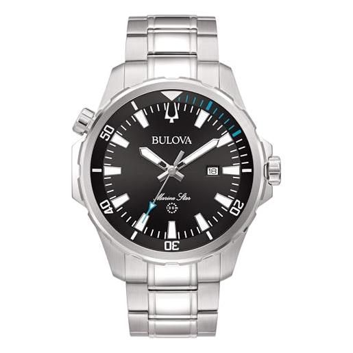 Bulova orologio solo tempo uomo marine star nero acciaio 96b382