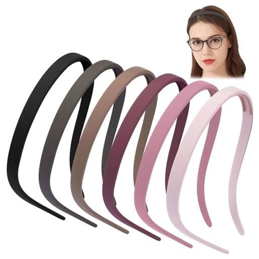 BelleVive 6 pezzi fascia per portatori di occhiali, nessuna pressione, nessun mal di testa, fascia quadrata, fascia per occhiali da sole per donne, fasce comode, fasce antiscivolo