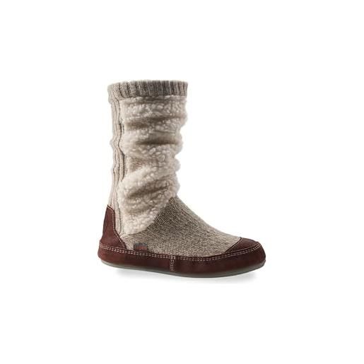 Acorn womens slouch boot closed toe pull on slippers, buff popcorn, size 6.5