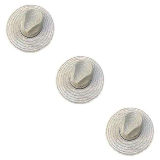 Homoyoyo 3 pezzi cappello di paglia estivo women sun hat cappello da pescatore da uomo da sole intrecciato di paglia per le donne estivo opaca