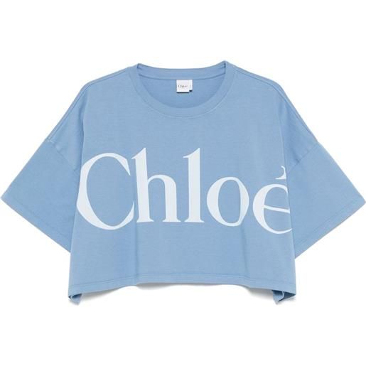 Chloé t-shirt con logo - blu