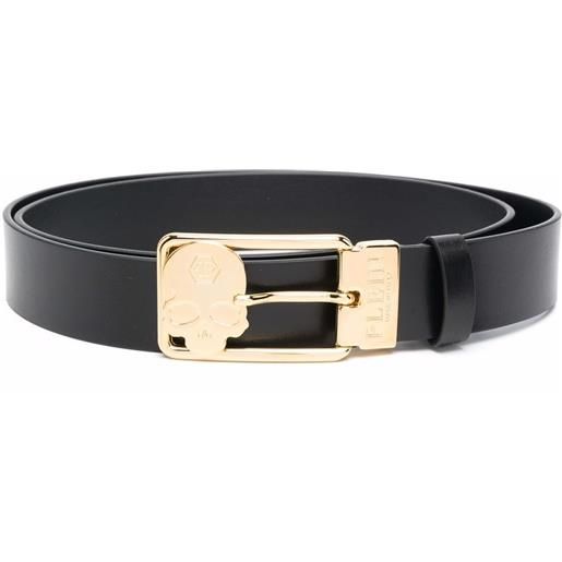 Philipp Plein cintura in pelle con fibbia - nero
