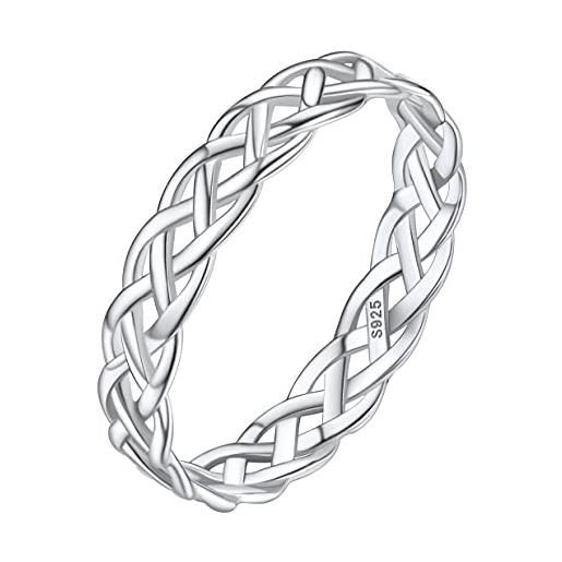 Yumilok Bracciale Donna In Argento 925 Con Anelli Interconnessi Doppio Filo, Catena Con Prolunga, Sacchetto Regalo