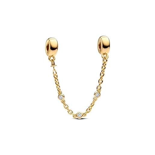 PANDORA moments 763515c01-05 - collana in argento sterling con lega di metallo placcato oro e zirconi, compatibile con bracciali moments, klar, argento sterling, zirconia cubica